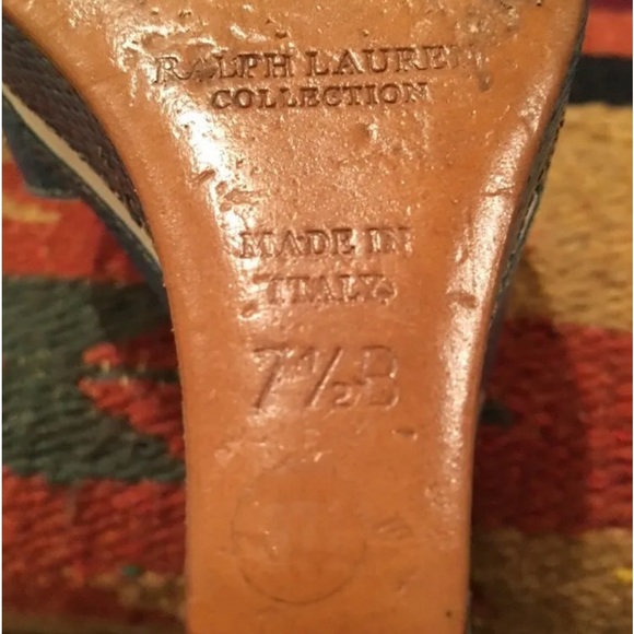 RALPH LAUREN COLLECTION Western Southwestern Style Lizard Skin Leather Wedges - Picture 6 of 12